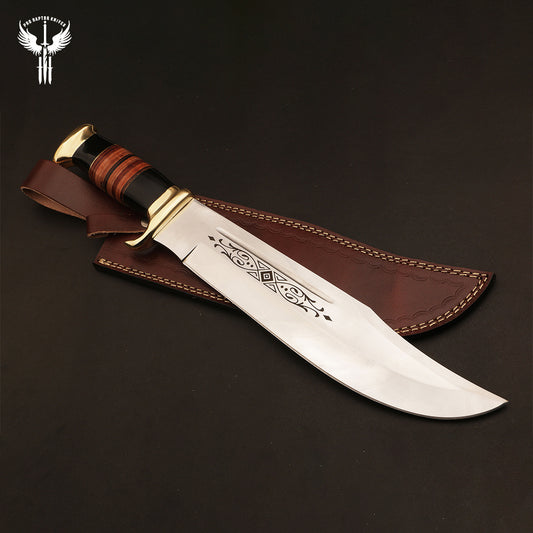 Handmade J2 Steel Hunting Rambo Bowie Knife with Micarta & Bull Horn Handle. Pro1465