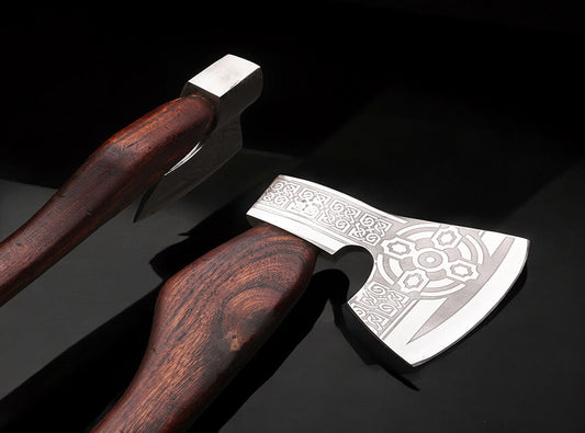 Handmade Carbon Steel Home Décor Axe and Hammer with Rosewood Handles. Pro-Bello1445