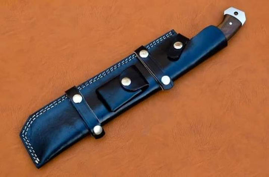 Handmade J2 Steel Hunting Bowie Knife with Dark Rosewood Handle. Pro1463