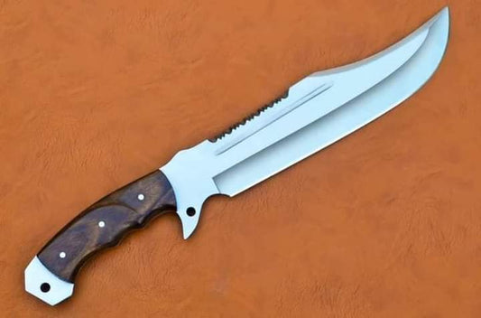 Handmade J2 Steel Hunting Bowie Knife with Dark Rosewood Handle. Pro1463