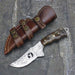 Custom Handmade Damascus Steel Camping Skinner Gear with Lamb Horn Handle. Pro1521