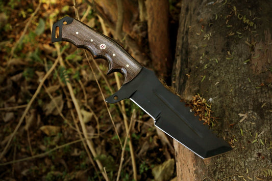 Best Handmade D2 Steel Tanto Knife with Special Mosaic Handle & Thumb Ramp. Pro1847