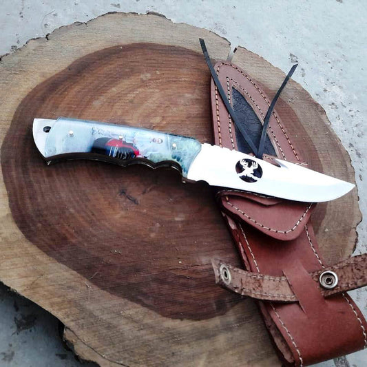 Handmade J2 Steel Cross Cut Camping Gadget with Customized Photo on Handle. Pro1525