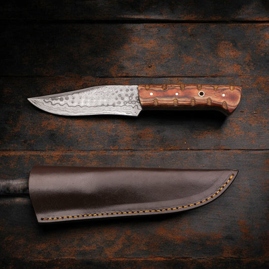 Handmade Damascus Camping Skinner Gadget with Ashwood Handle. Pro1523