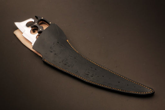 Handmade J2 Steel Long Edge Axe Gear with Black Horn Knuckle Type Handle. Pro-Tenace1607