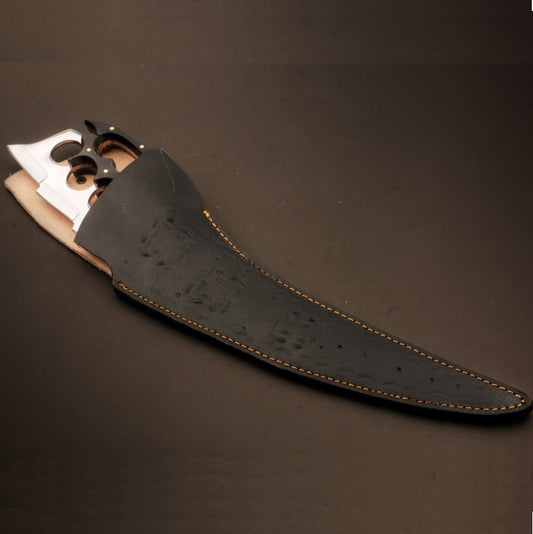 Handmade J2 Steel Long Edge Axe Gear with Black Horn Knuckle Type Handle. Pro-Tenace1607
