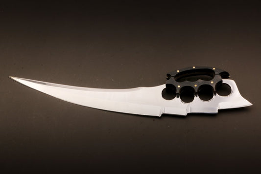Handmade J2 Steel Long Edge Axe Gear with Black Horn Knuckle Type Handle. Pro-Tenace1607