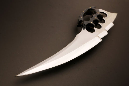 Handmade J2 Steel Long Edge Axe Gear with Black Horn Knuckle Type Handle. Pro-Tenace1607
