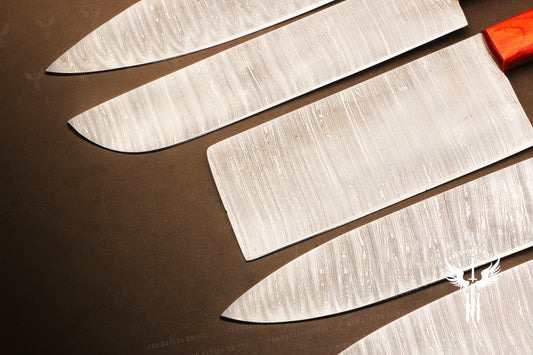 Handmade Damascus Steel Six knives  Chef Set with Rosewood Wood handle Pro1447