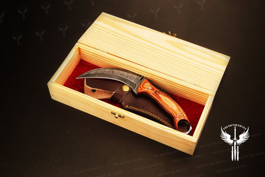 Handmade Damascus steel Dollar Sheet  Karambit Knife with Damascus Finger Ring. Pro1540
