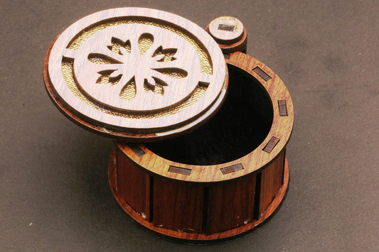 Brass Barrel Damascus Steel Ring with Embedded Brass Line.Pro7017