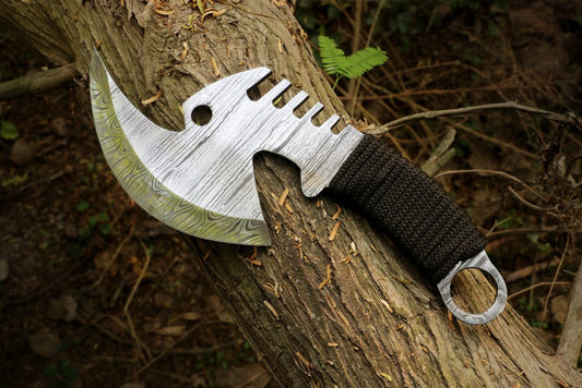 Professional Handmade Damascus steel Full Tang Pizza Cutter with Resin Handle. PR-Bello1841
