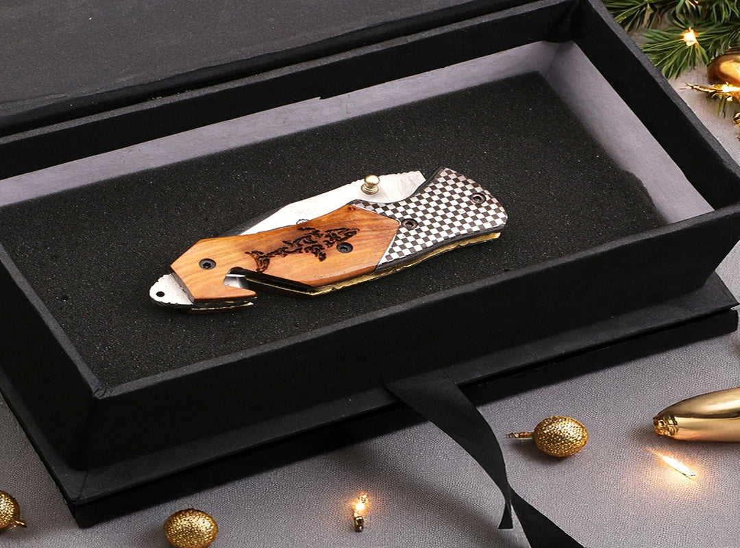 Handmade D2 steel Hunting Camping Folding knife with Rope cutting Hook Handle. Free Engraving and USA Shipping. Pro-Vigoroso1919