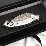 Handmade Damascus Steel Hunting Folding Karambit Claw knife with Engraved Steel Handle. Free Engraving and USA Shipping. Pro-Vigoroso1920