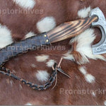 Handmade High Carbon Steel Home Décor Axe Gear with Dark Wood Shaft.  Free Gift Damascus Steel Ring. Pro-Bello1441