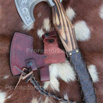 Handmade High Carbon Steel Home Décor Axe Gear with Dark Wood Shaft.  Free Gift Damascus Steel Ring. Pro-Bello1441