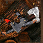 Handmade High Carbon Steel Medieval Home Décor Axe Gear with Ash Wood Shaft.  Free Damascus Steel Ring. Pro-Bello1442