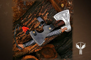 Handmade High Carbon Steel Medieval Home Décor Axe Gear with Ash Wood Shaft.  Free Damascus Steel Ring. Pro-Bello1442