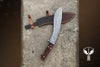 Handmade Damascus Steel Hunting Kukri Knife With Dark Wood Handle. Pro-Bello1450