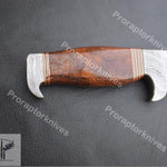 Handmade Damascus Steel Hunting Bowie with Rosewood and Brass lining handle. Pro-Vigoroso1462