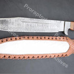 Handmade Damascus Steel Hunting Bowie with Rosewood and Brass lining handle. Pro-Vigoroso1462