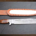 Handmade Damascus Steel Hunting Bowie with Rosewood and Brass lining handle. Pro-Vigoroso1462