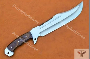 Handmade J2 Steel Hunting Bowie Knife with Dark Rosewood Handle. Pro-Vigoroso1463