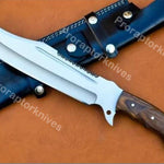 Handmade J2 Steel Hunting Bowie Knife with Dark Rosewood Handle. Pro-Vigoroso1463