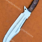 Handmade J2 Steel Hunting Bowie Knife with Dark Rosewood Handle. Pro-Vigoroso1463