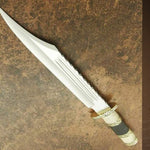 Handmade Damascus Steel Camel Bone Horn Handle Hunting Bowie Knife. Pro-Vigoroso1466