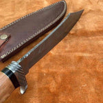 Handmade Damascus Steel Hunting Rambo Bowie Knife with Resin & Bull Horn Handle. Pro1467