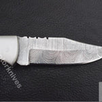 Damascus steel Back Lock Folding Knife with Blue Resin Handle. Pro-Vigoroso1479