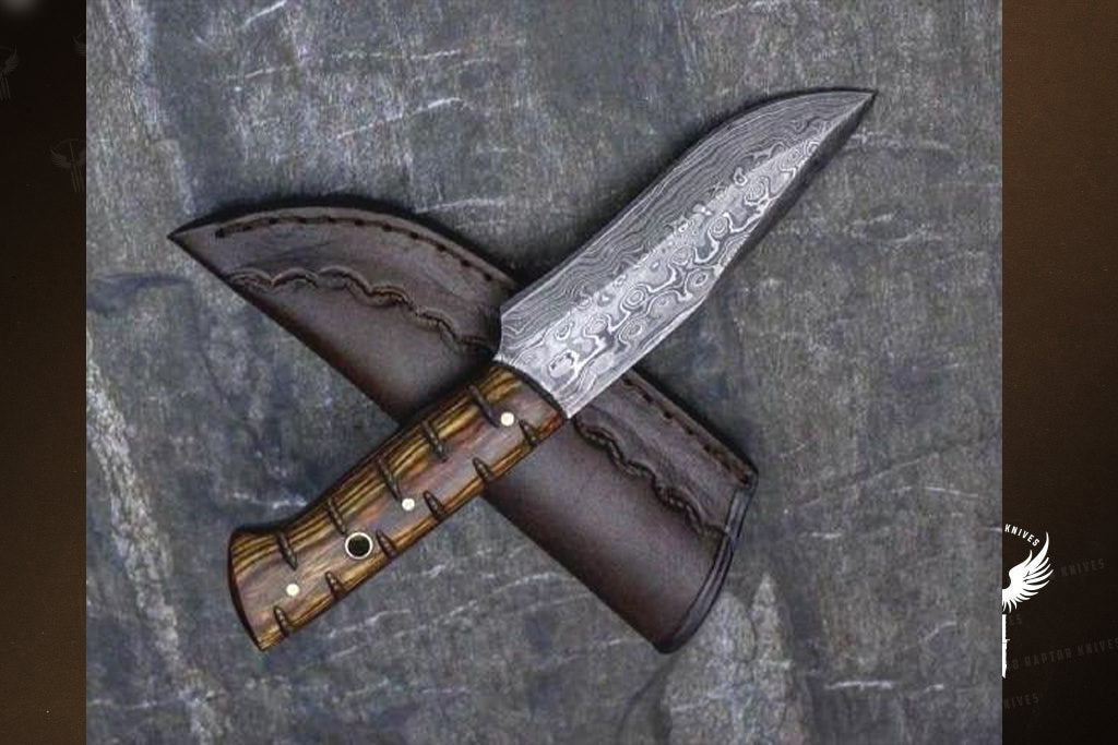 Handmade Damascus Camping Skinner Gadget with Ashwood Handle. Pro-Tenace1523