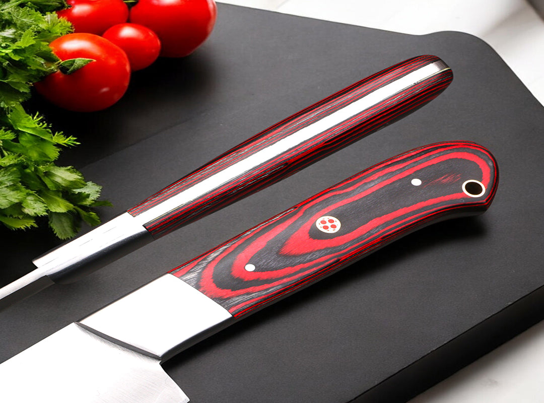 Custom Handmade J2 Steel Kitchen Chef Knives Set.  Free Damascus Steel Ring. Pro-Robusto1443