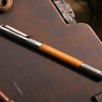 Handmade Damascus steel & Oak Wood Barrel Ballpoint Pen with Deep Pocket Clipper. Free Engraving and USA Shipping. Pro-Regalo7010