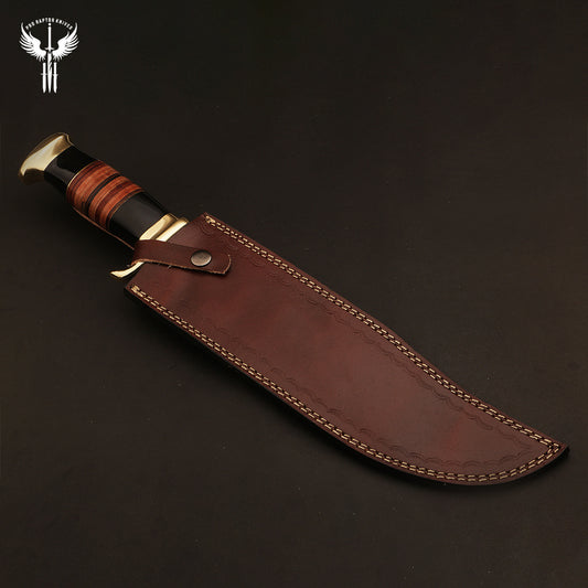 Handmade J2 Steel Hunting Rambo Bowie Knife with Micarta & Bull Horn Handle. Pro1465