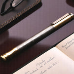 Handmade Damascus steel Ballpoint Pen with Brass Cap & Pocket Clipper. Pro7011