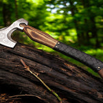 Handmade High Carbon Steel Home Décor Axe Gear with Dark Wood Shaft.  Free Gift Damascus Steel Ring. Pro-Bello1441
