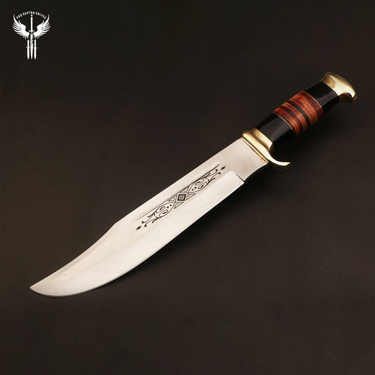 Handmade J2 Steel Hunting Rambo Bowie Knife with Micarta & Bull Horn Handle. Pro1465