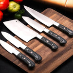 Custom Handmade J2 Steel Chef Knives Kitchen Set with Special Dollar Sheet Handles.  Free Damascus Steel Ring, Pro-Robusto1444
