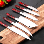Custom Handmade J2 Steel Kitchen Chef Knives Set.  Free Damascus Steel Ring. Pro-Robusto1443
