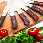 Custom Handmade J2 Steel Six Pieces Kitchen Chef Knives Set with G10 Handles. Free Engraving and USA Shipping. Pro-Robusto1451