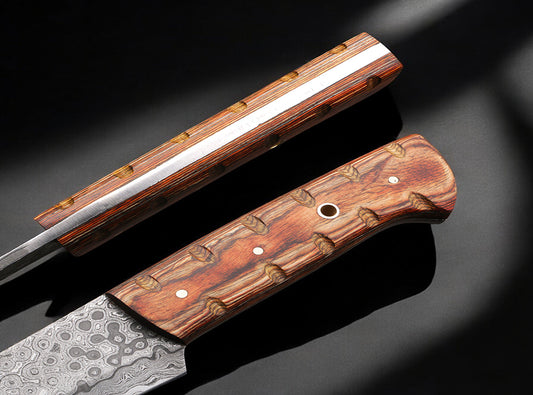 Handmade Damascus Camping Skinner Gadget with Ashwood Handle. Pro1523