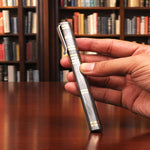 Handmade Damascus Steel & Contrast Brass Rings on Ballpoint Pen Barrel with Pocket Clipper. Free Engraving and USA Shipping. Pro-Regalo7009