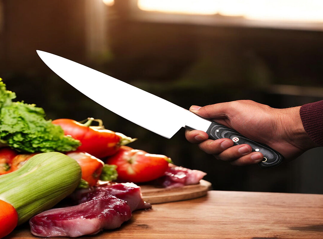 Custom Handmade J2 Steel Chef Knives Kitchen Set with Special Dollar Sheet Handles.  Free Damascus Steel Ring, Pro-Robusto1444