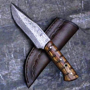 Handmade Damascus Camping Skinner Gadget with Ashwood Handle. Pro-Tenace1523