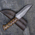 Handmade Damascus Camping Skinner Gadget with Ashwood Handle. Pro-Tenace1523