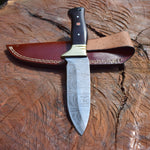 Handmade Damascus steel Camping Skinner Gear with Micarta Handle. Pro-Tenace1526