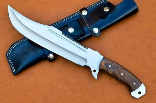 Handmade J2 Steel Hunting Bowie Knife with Dark Rosewood Handle. Pro1463