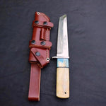 Handmade J2 steel Tanto Knife with Dual Color Camel Bone. Pro-Tenace1537